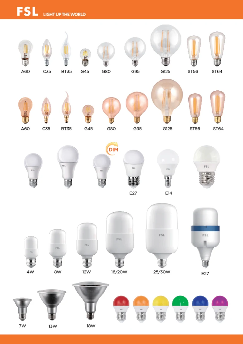 FSL LED bulb and decorative lamp catalogue selection