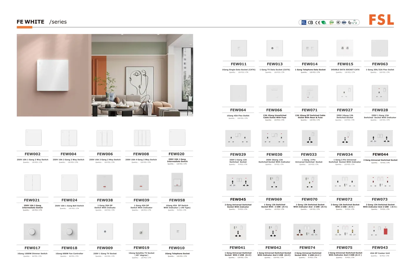 FSL FE White series catalogue range